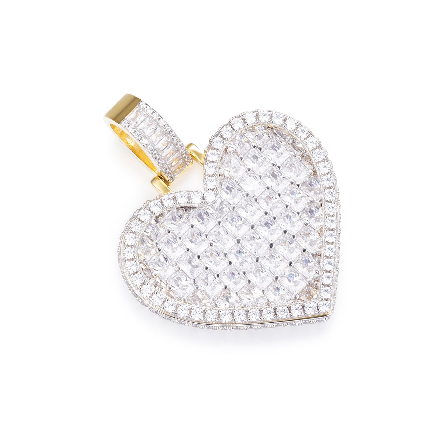 Baguette CZ Heart Pendant