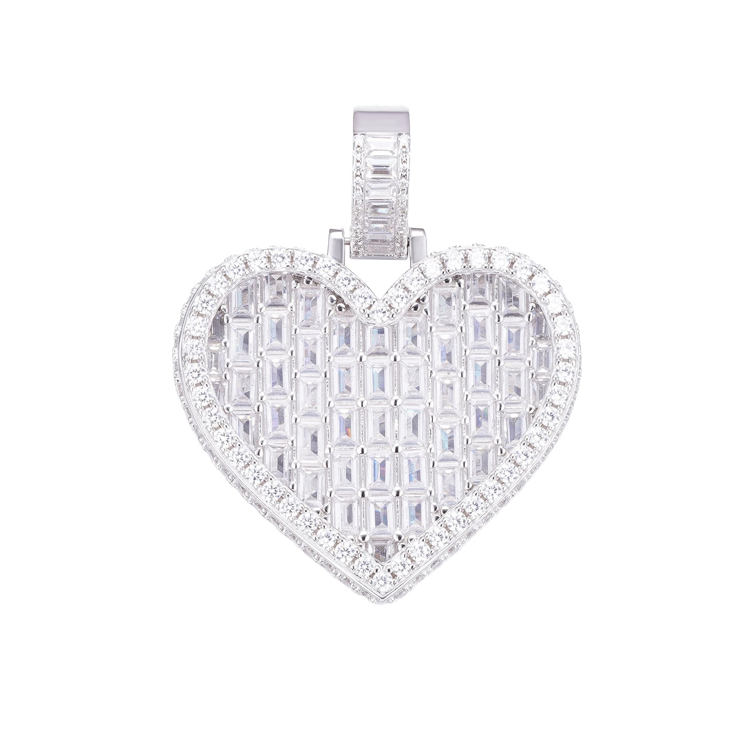 Baguette CZ Heart Pendant