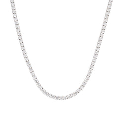 925 Sterling Silver Moissanite Round Cut Tennis Chian