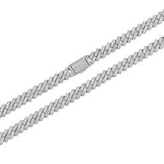 Baguette-cut Fully Iced VVS Moissanite Cuban Chain  (ALL SIZES)