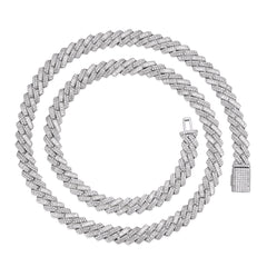 Baguette-cut Fully Iced VVS Moissanite Cuban Chain  (ALL SIZES)
