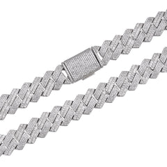 Baguette-cut Fully Iced VVS Moissanite Cuban Chain  (ALL SIZES)