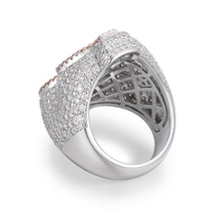 Baguette And Round Dollar Sign Statement  Moissanite Ring