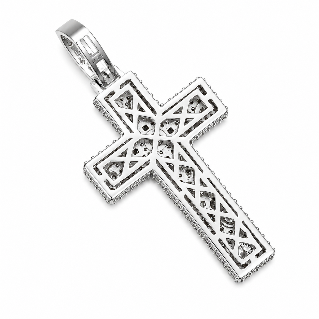 Crown of Thorns Moissanite Cross Pendant | 14K Gold Plated Over 925 Sterling Silver