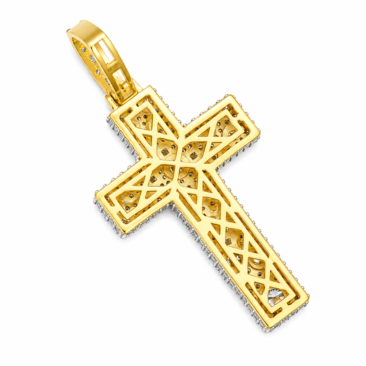 Crown of Thorns Moissanite Cross Pendant | 14K Gold Plated Over 925 Sterling Silver