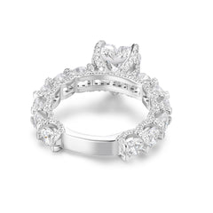 Heart Cut Moissanite Engagement Ring – 925 Sterling Silver Eternity Band | UIU Jewelry