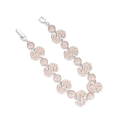 Dollar Sign Baguette VVS Moissanite  Bracelet