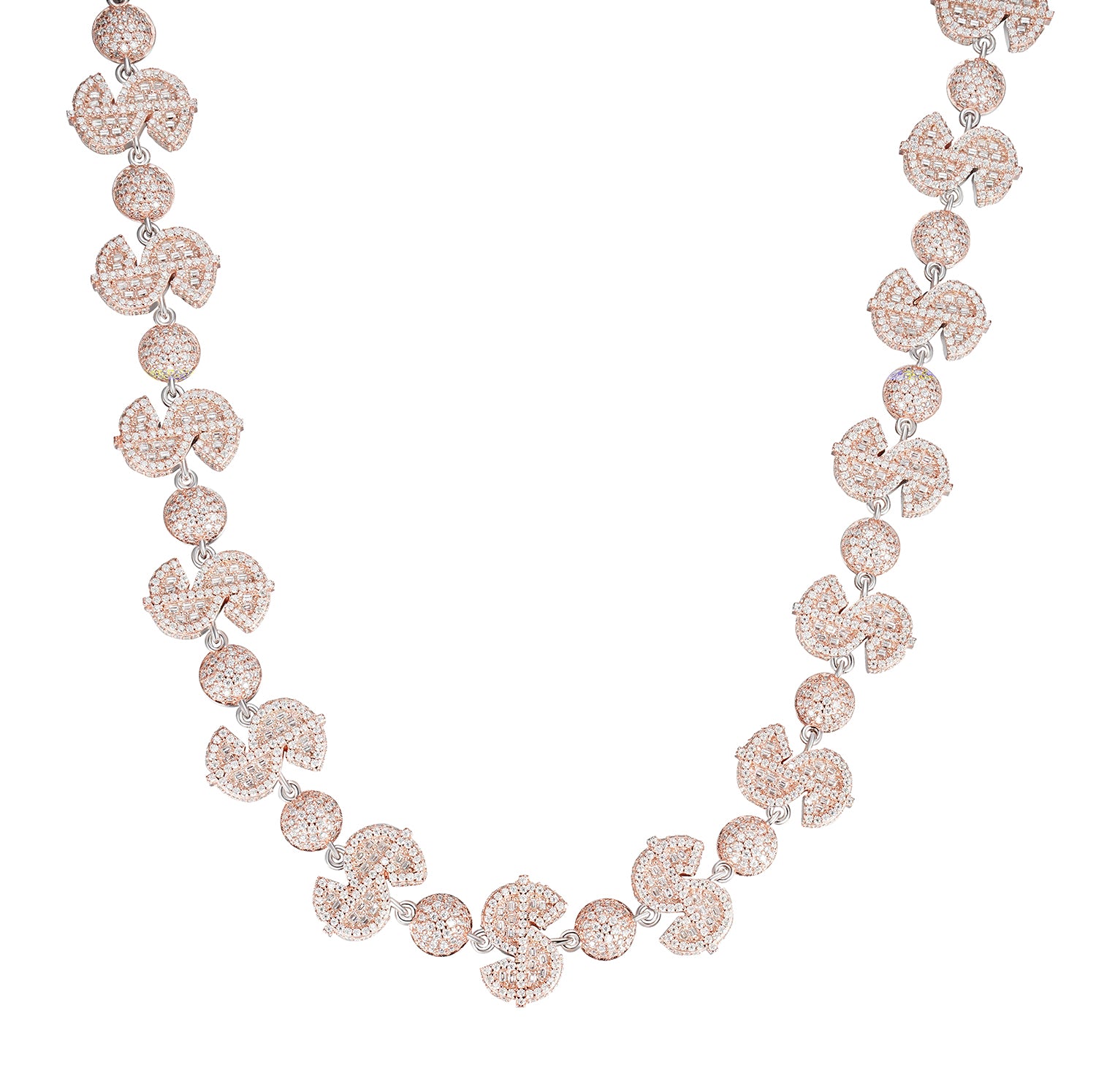 Dollar Sign Baguette VVS Moissanite Necklace