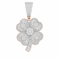 Four Leaf Clover Moissanite Pendant | 14K Gold Plated Over 925 Sterling Silver