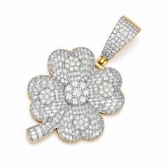 Four Leaf Clover Moissanite Pendant | 14K Gold Plated Over 925 Sterling Silver