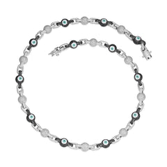 Fully Iced Out VVS  Moissanite Evil Eye Necklace