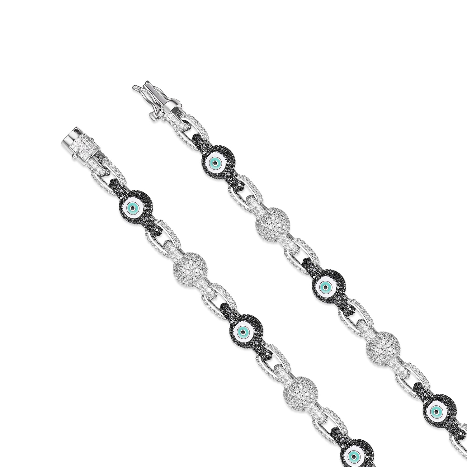 Fully Iced Out VVS  Moissanite Evil Eye Necklace