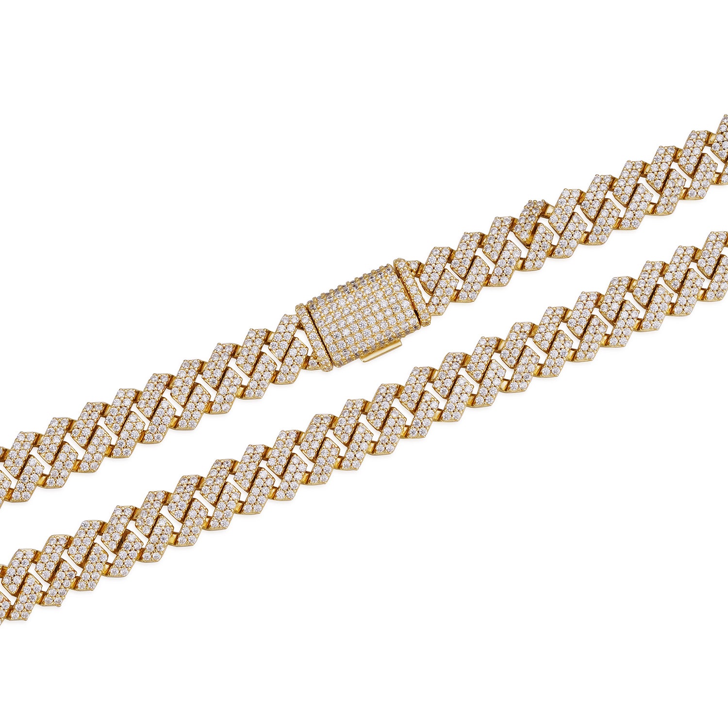 Fully Iced VVS Moissanite Cuban Necklace (ALL SIZES)