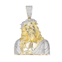 Golden Jesus Pendant  VVS Moissanite Crown of Thorns Design