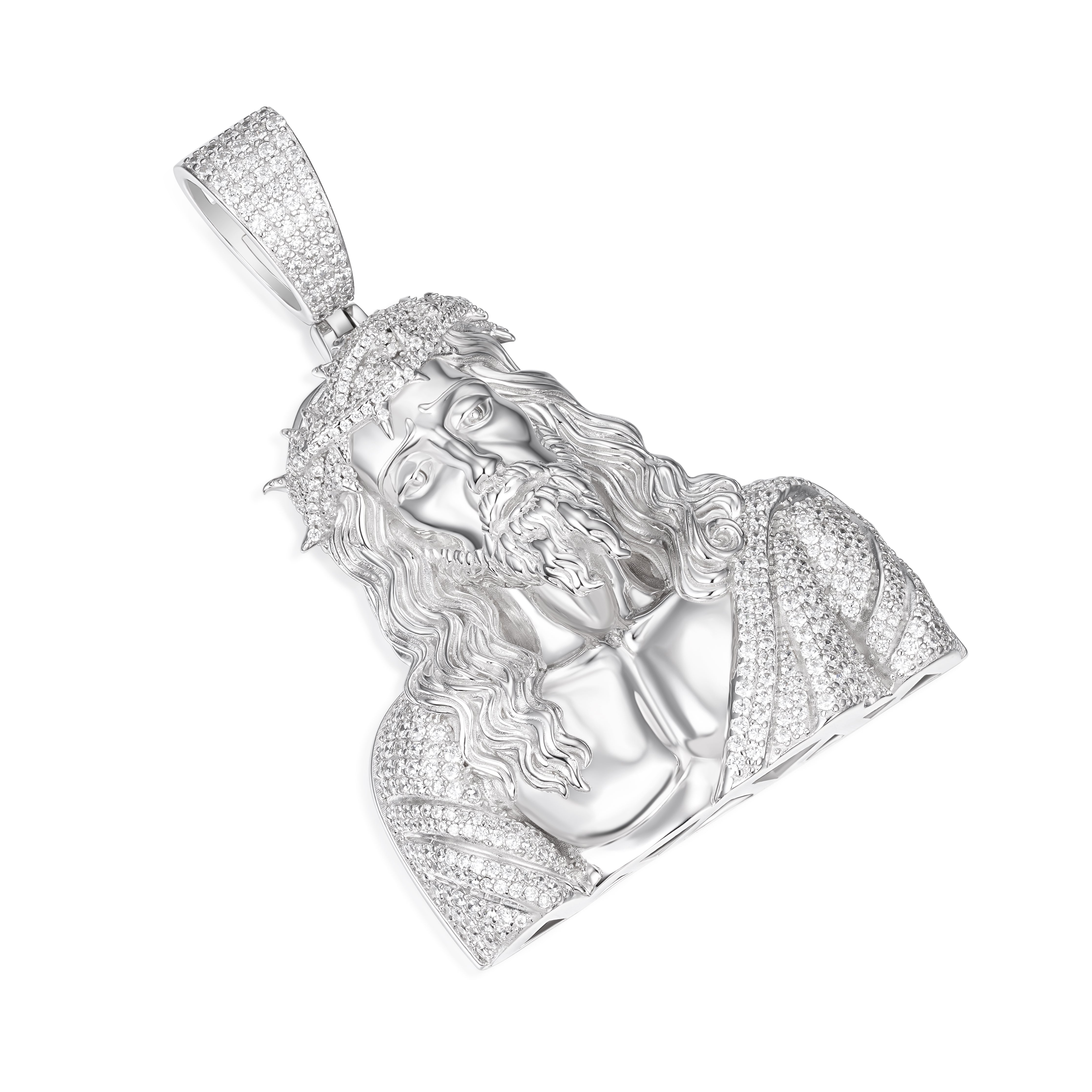 Golden Jesus Pendant  VVS Moissanite Crown of Thorns Design