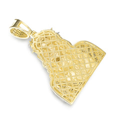 Golden Jesus Pendant  VVS Moissanite Crown of Thorns Design