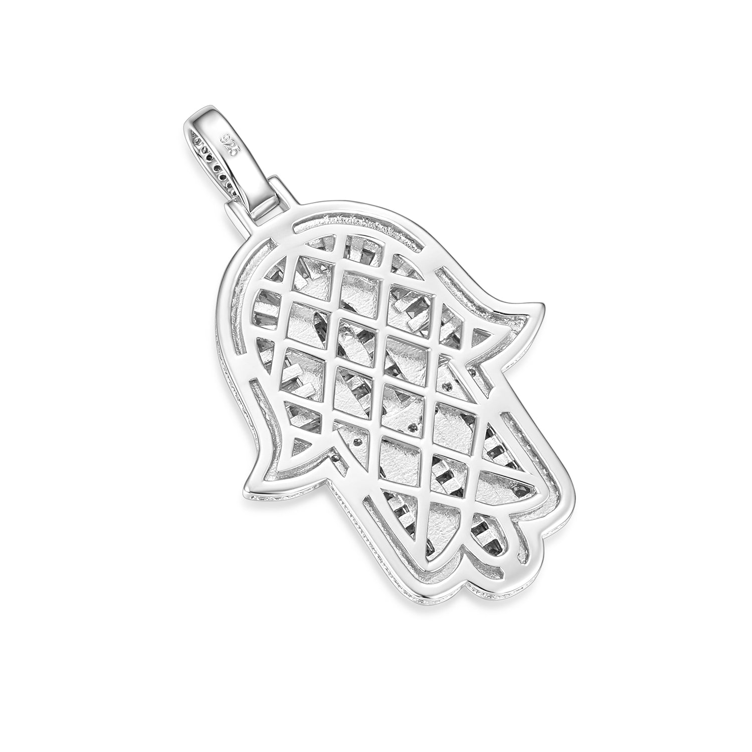 Hamsa Hand Charm Moissanite-Studded Symbol of Protection