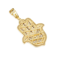 Hamsa Moissanite Pendant with Star of David and Menorah