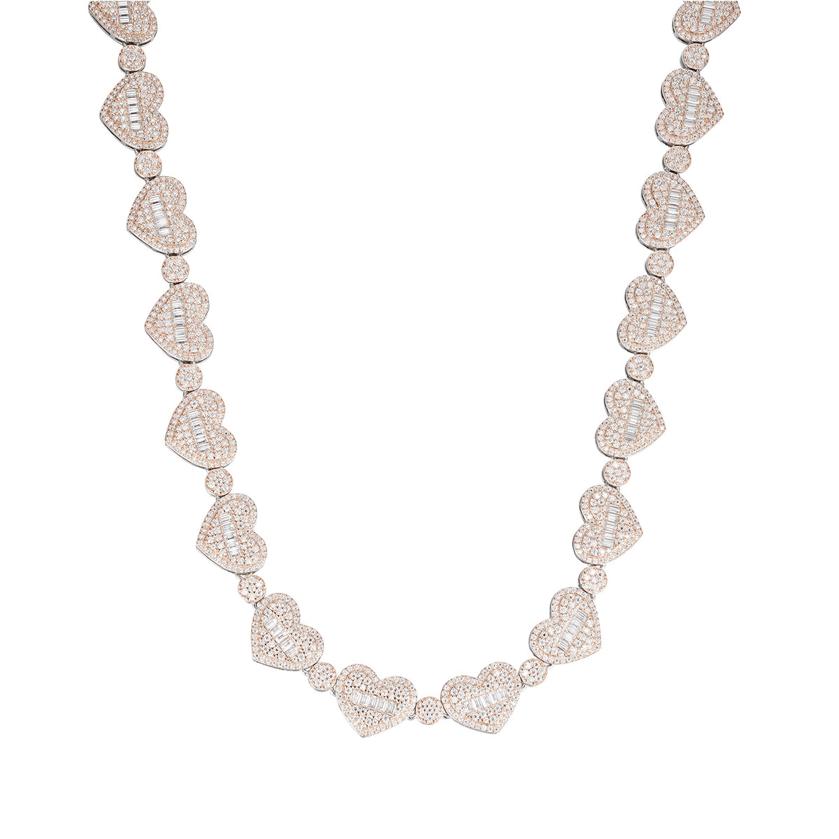 Heart-Shaped Baguette Fully Iced Out VVS Moissanite Bracelet