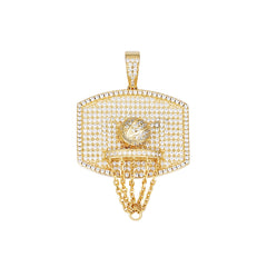 Iced-Out Basketball Pendant with VVS Moissanite