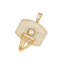 Iced-Out Basketball Pendant with VVS Moissanite