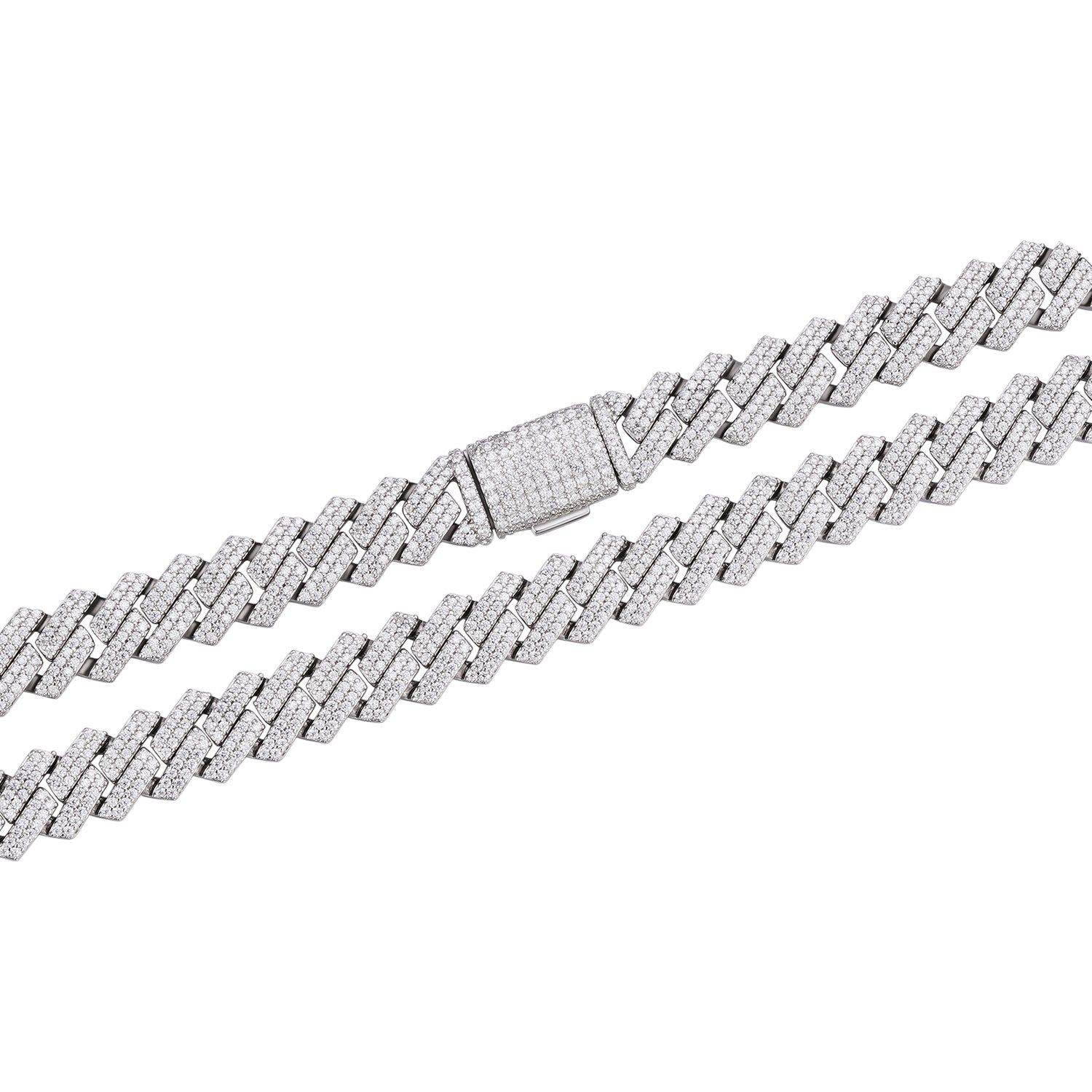 Iced 10-20mm Cuban Link Necklace with VVS Moissanite Stones