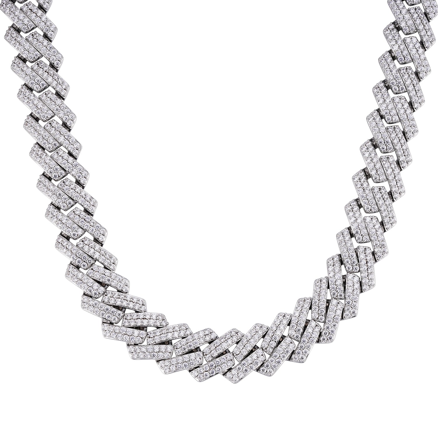 Iced 10-20mm Cuban Link Necklace with VVS Moissanite Stones