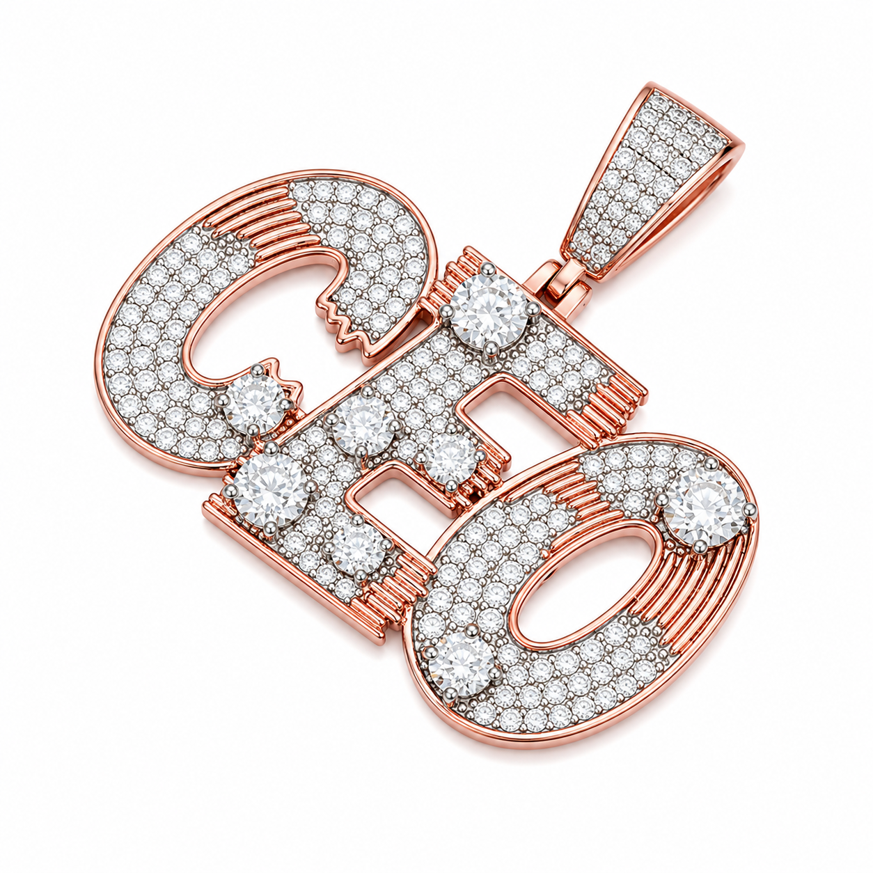Iced Out CEO Moissanite Pendant | 14K Gold Plated Over 925 Sterling Silver