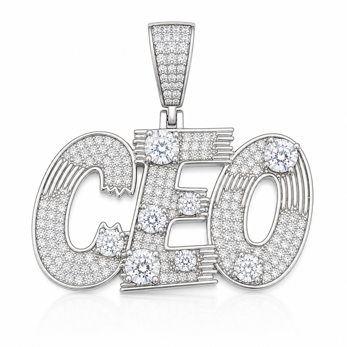 Iced Out CEO Moissanite Pendant | 14K Gold Plated Over 925 Sterling Silver