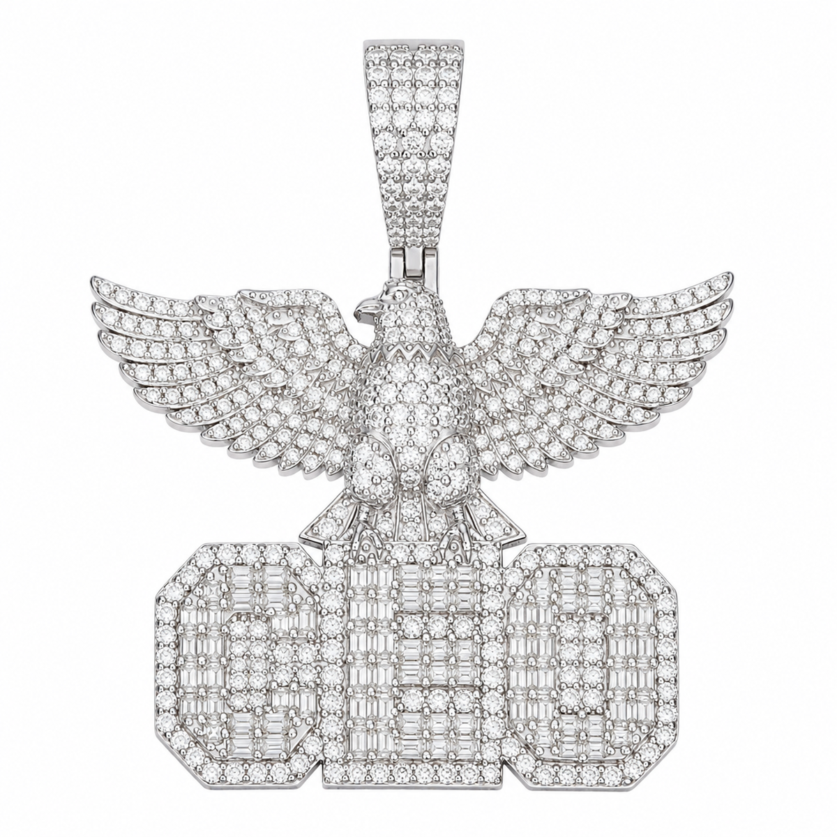 Iced Out Eagle CEO Moissanite Pendant | 14K Gold Plated Over 925 Sterling Silver