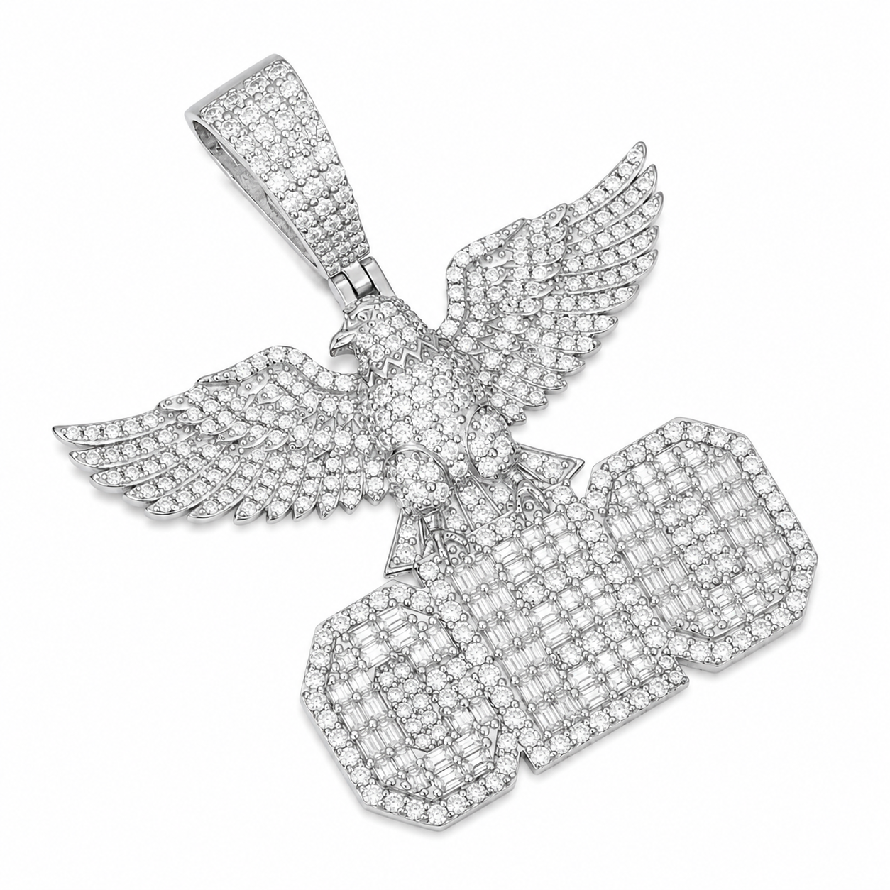 Iced Out Eagle CEO Moissanite Pendant | 14K Gold Plated Over 925 Sterling Silver