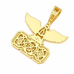 Iced Out Eagle CEO Moissanite Pendant | 14K Gold Plated Over 925 Sterling Silver