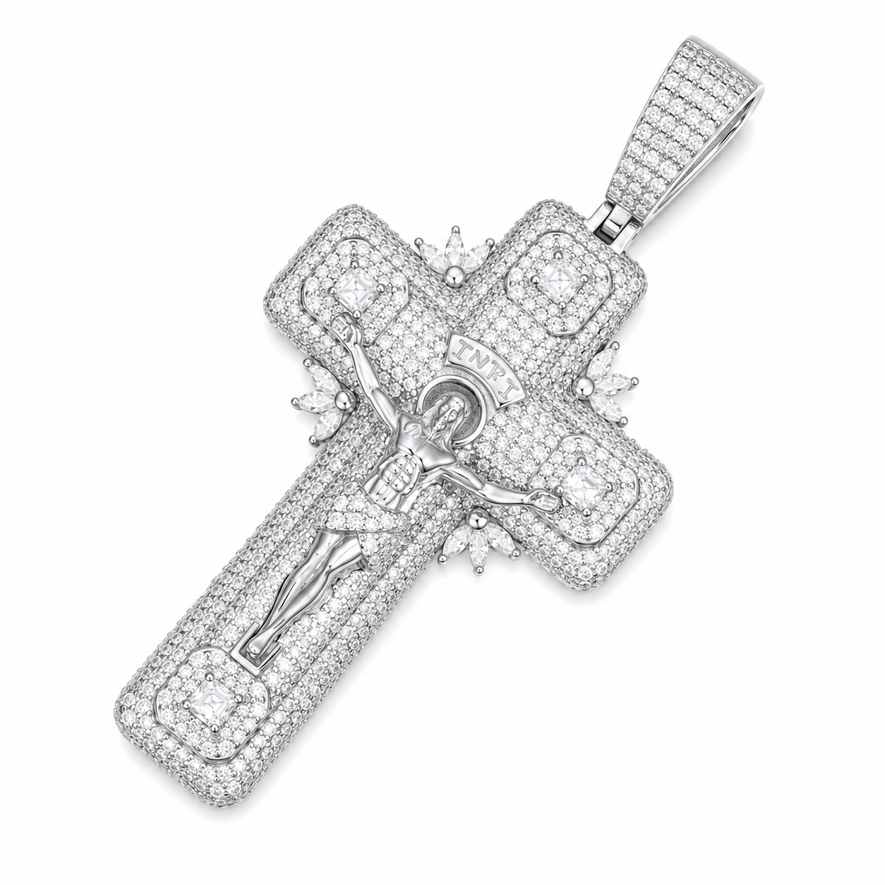 Iced Out Jesus Piece Moissanite Pendant | 14K Gold Plated Over 925 Sterling Silver