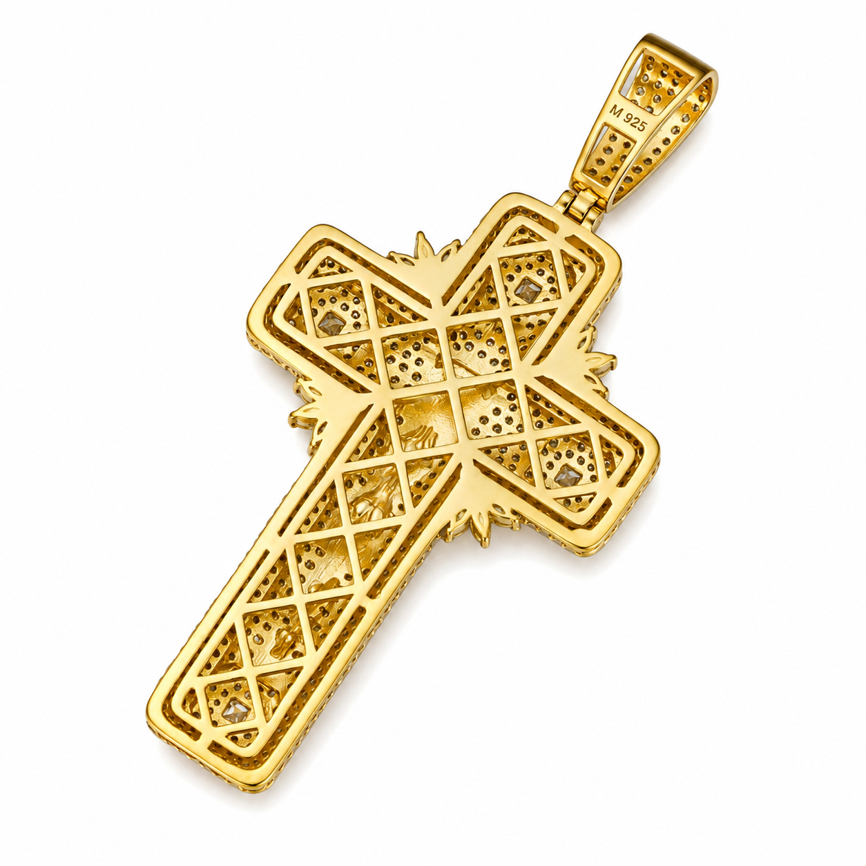 Iced Out Jesus Piece Moissanite Pendant | 14K Gold Plated Over 925 Sterling Silver