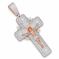 Iced Out Jesus Piece Moissanite Pendant | 14K Gold Plated Over 925 Sterling Silver