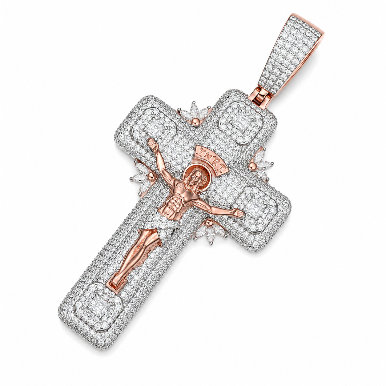 Iced Out Jesus Piece Moissanite Pendant | 14K Gold Plated Over 925 Sterling Silver