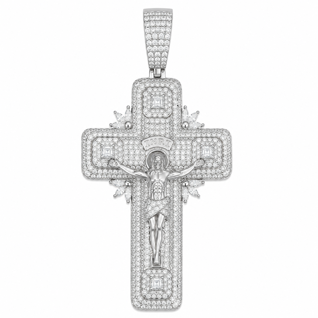 Iced Out Jesus Piece Moissanite Pendant | 14K Gold Plated Over 925 Sterling Silver