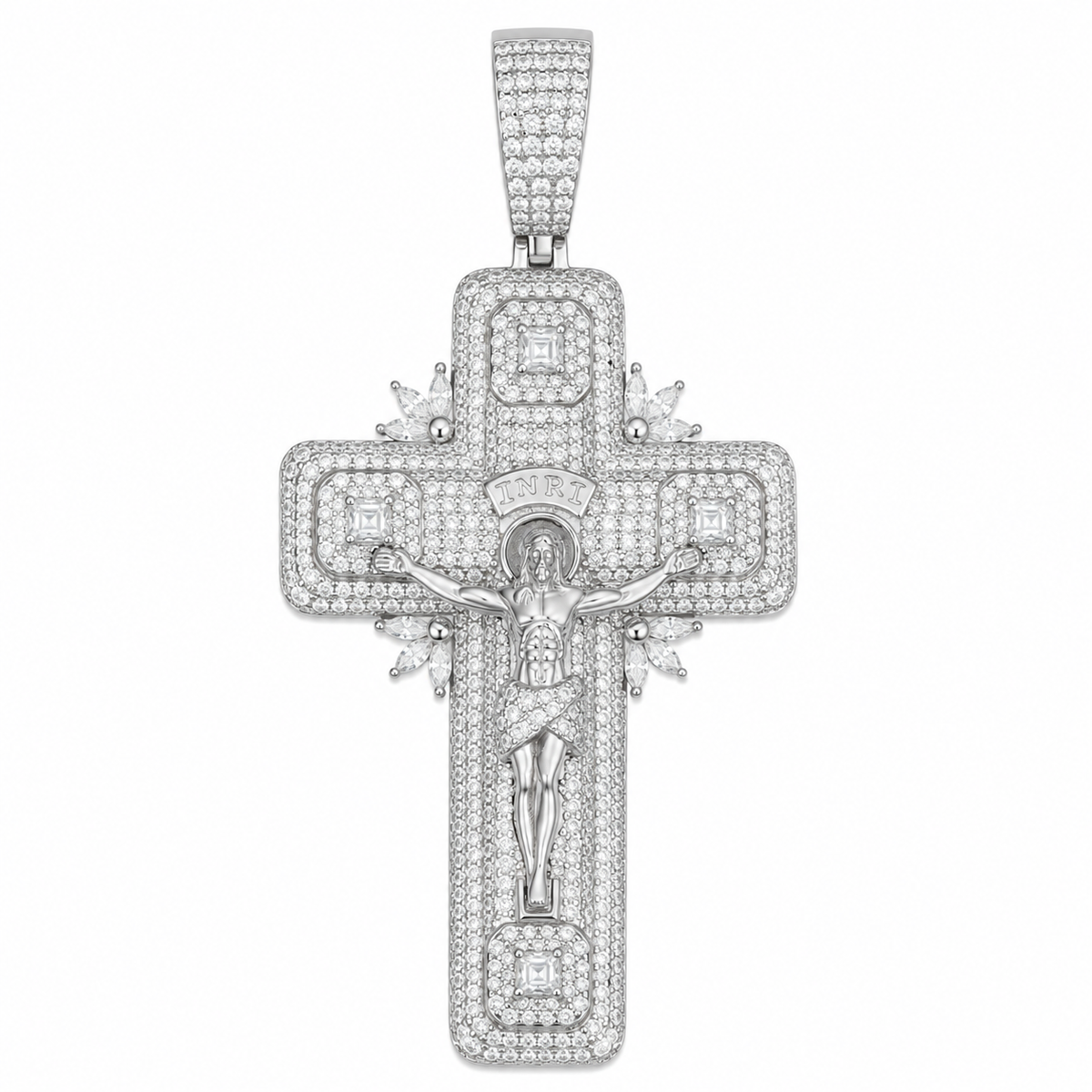 Iced Out Jesus Piece Moissanite Pendant | 14K Gold Plated Over 925 Sterling Silver