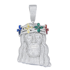 Iced Out Moissanite Jesus Piece – Luxury Multicolor Gem Pendant for Men | UIU Jewelry