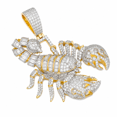 Iced Out Moissanite Scorpion Pendant | 14K Gold Plated Over 925 Sterling Silver