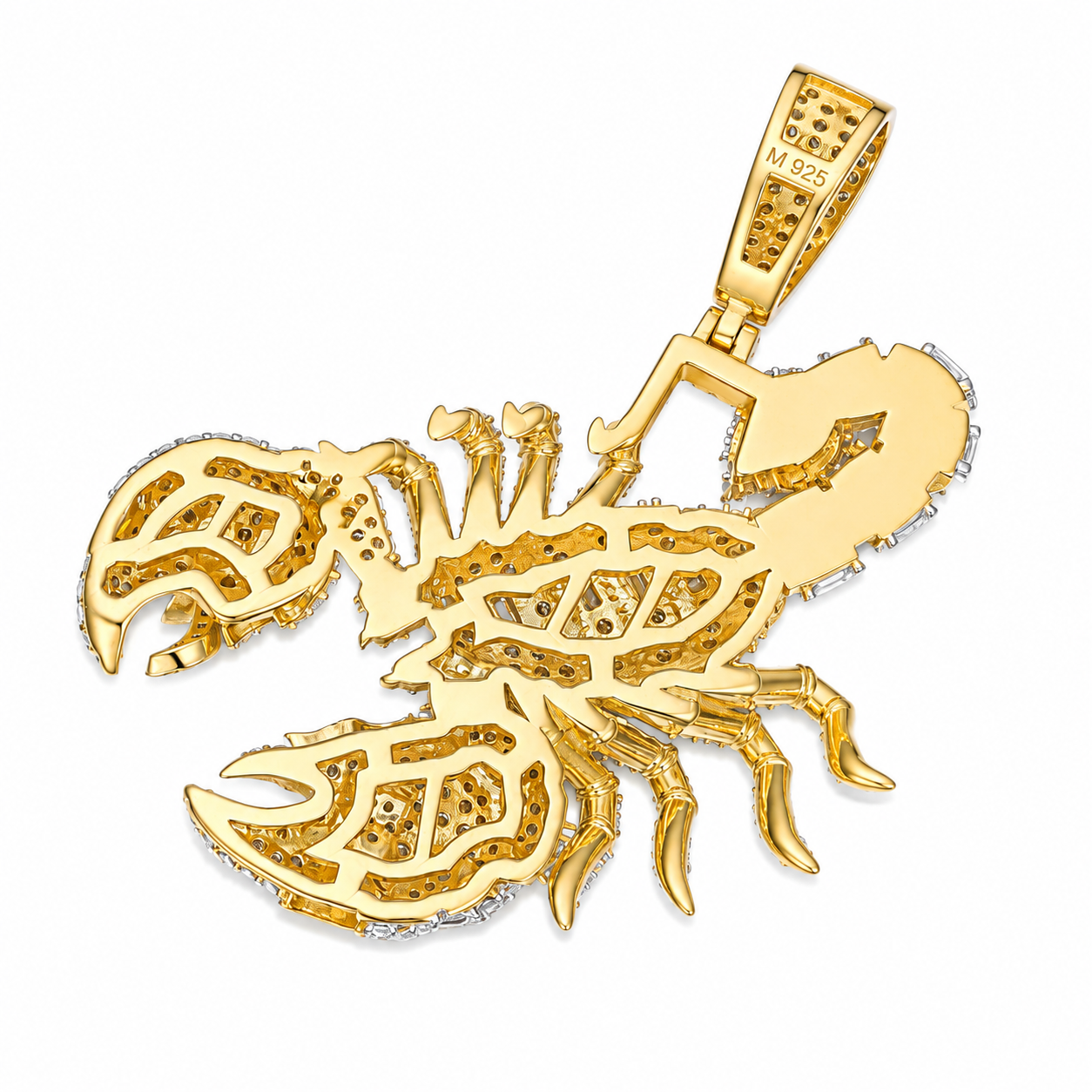 Iced Out Moissanite Scorpion Pendant | 14K Gold Plated Over 925 Sterling Silver