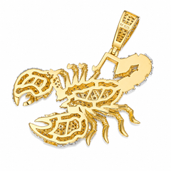 Iced Out Moissanite Scorpion Pendant | 14K Gold Plated Over 925 Sterling Silver