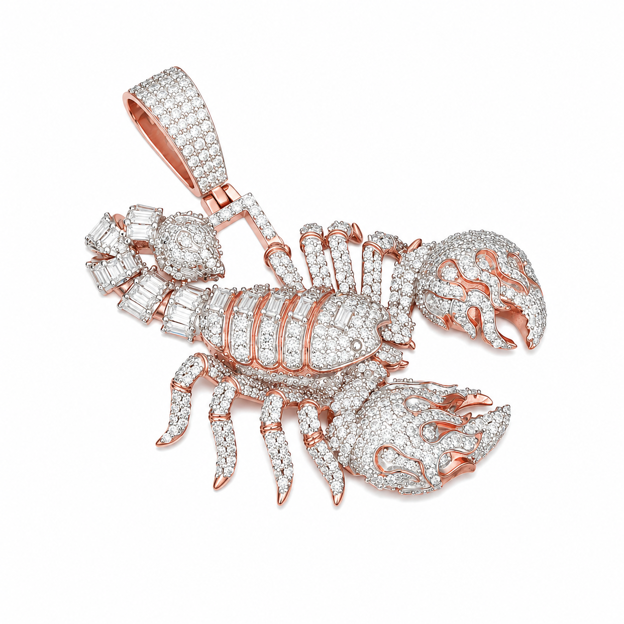 Iced Out Moissanite Scorpion Pendant | 14K Gold Plated Over 925 Sterling Silver