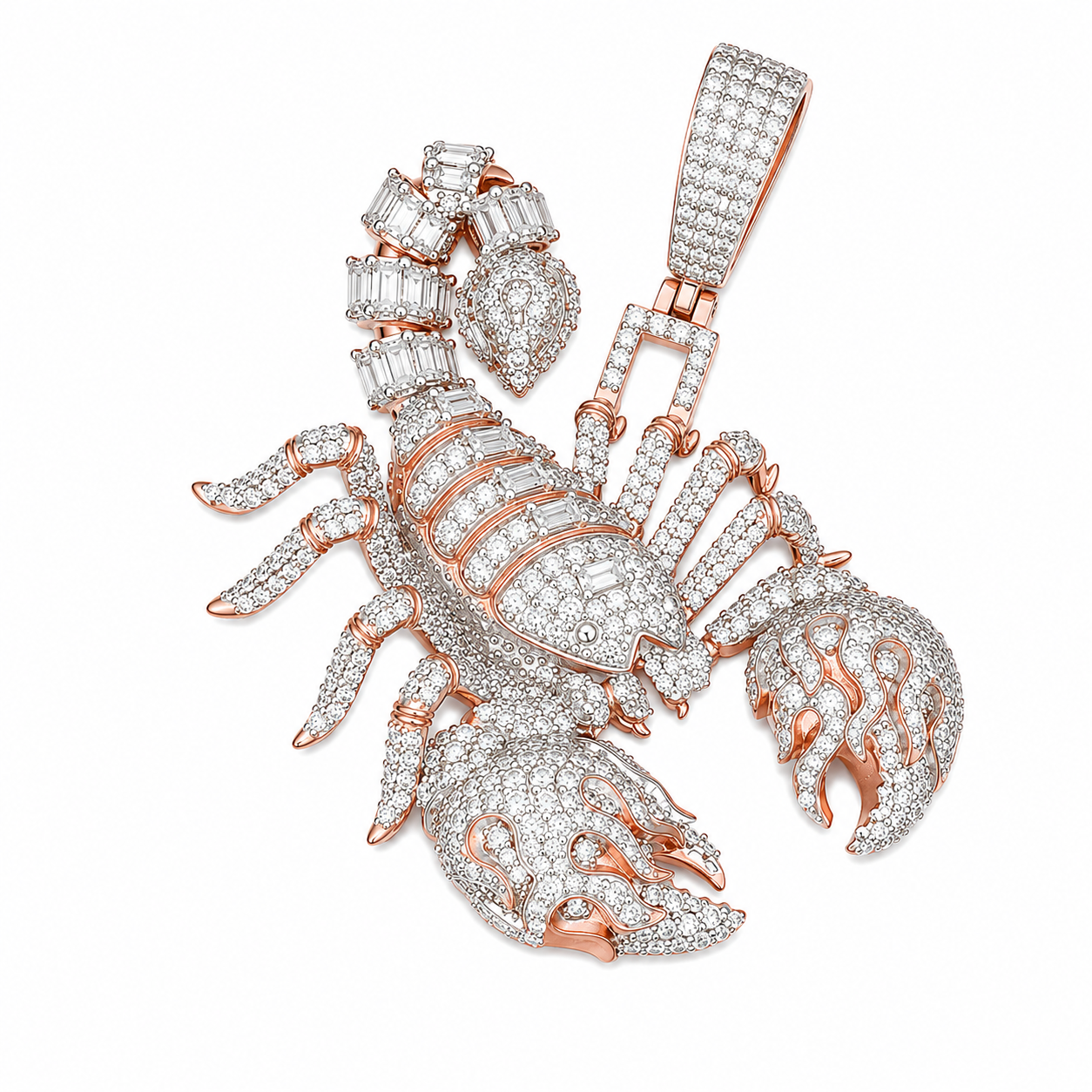 Iced Out Moissanite Scorpion Pendant | 14K Gold Plated Over 925 Sterling Silver