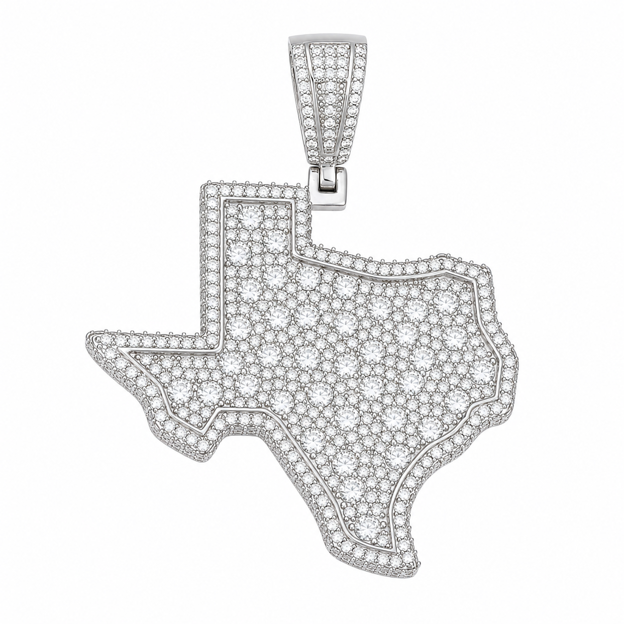 Iced Out Texas Moissanite Pendant | 14K Gold Plated Over 925 Sterling Silver