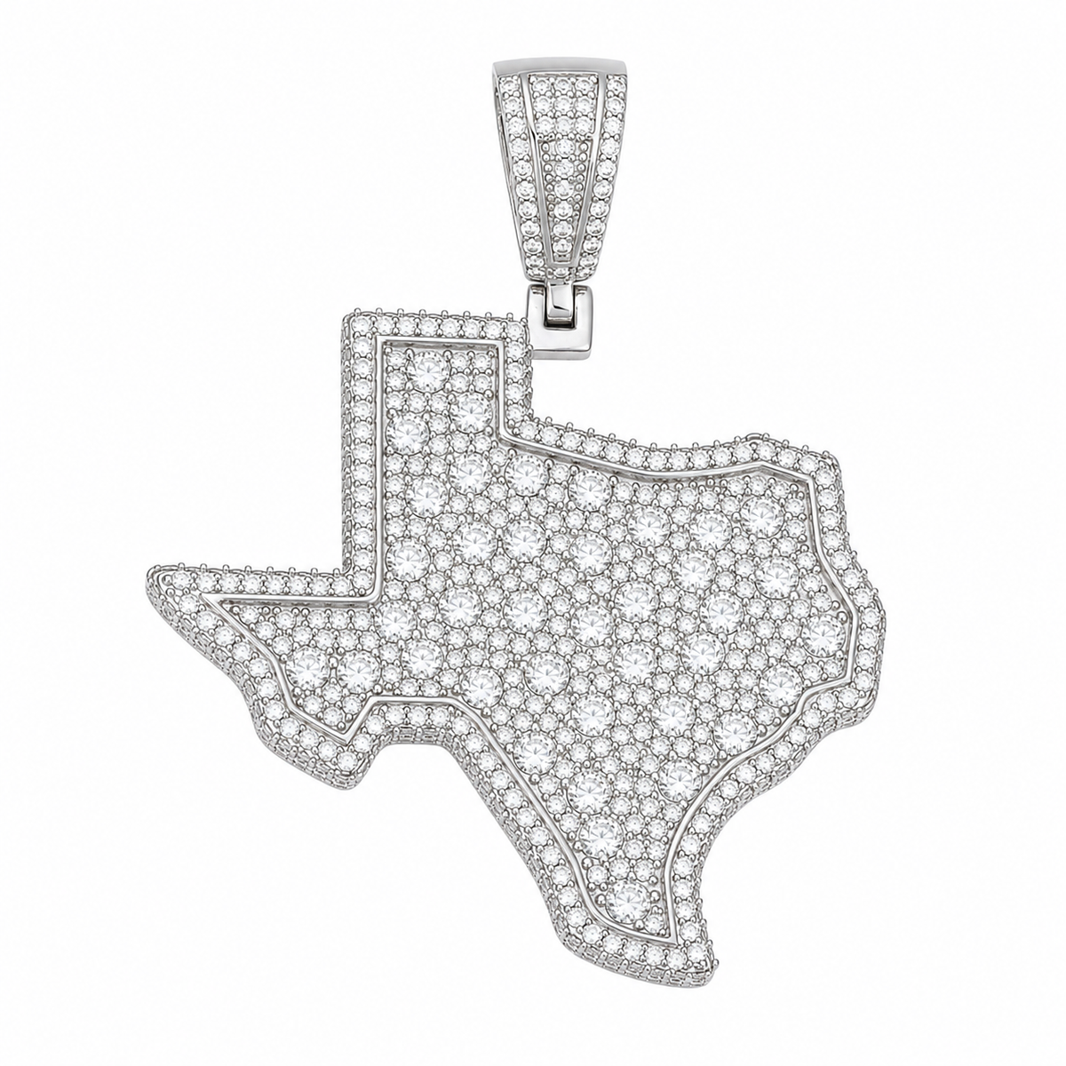 Iced Out Texas Moissanite Pendant | 14K Gold Plated Over 925 Sterling Silver