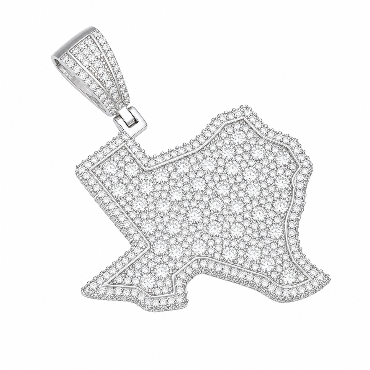 Iced Out Texas Moissanite Pendant | 14K Gold Plated Over 925 Sterling Silver