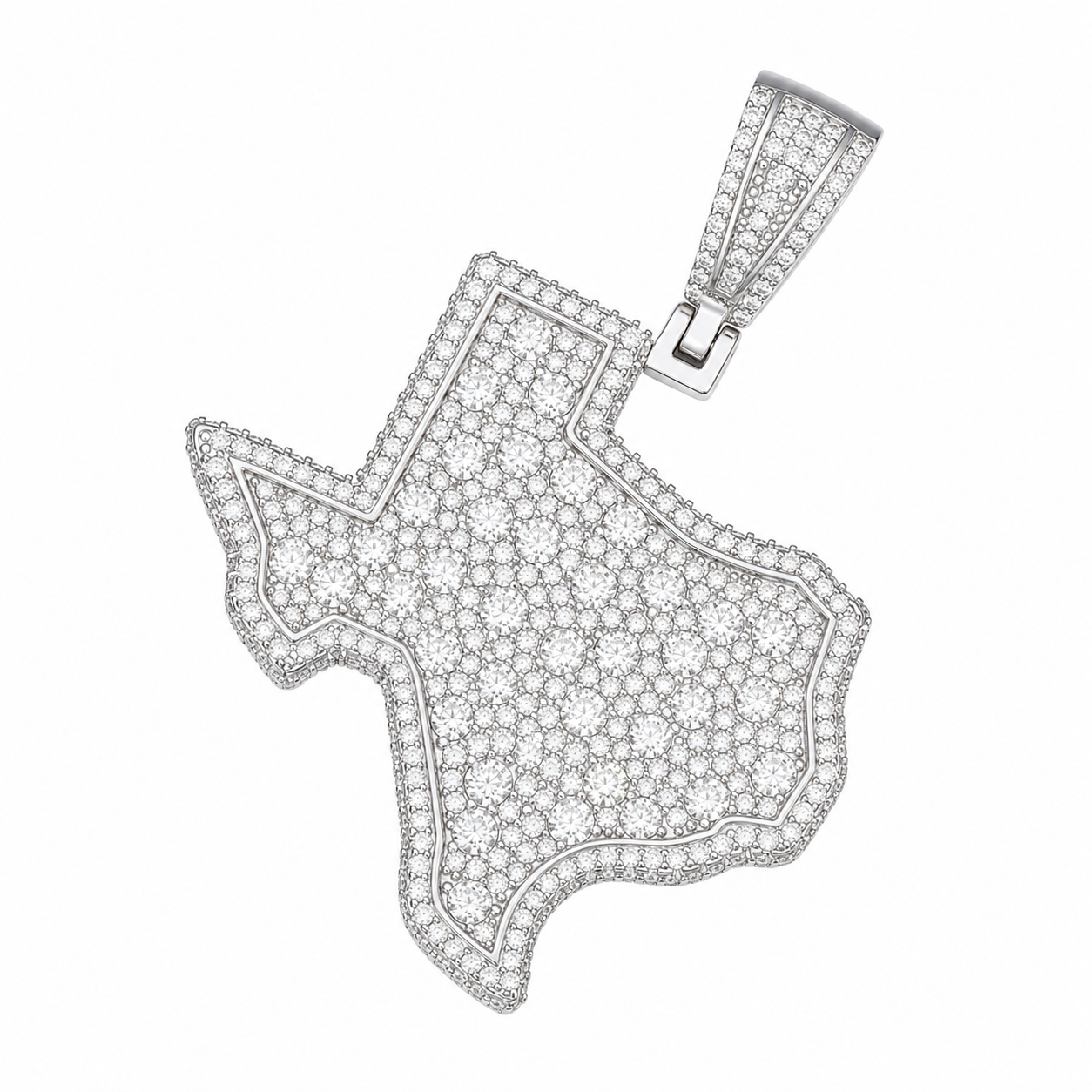 Iced Out Texas Moissanite Pendant | 14K Gold Plated Over 925 Sterling Silver