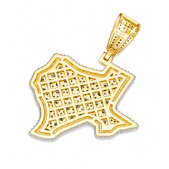 Iced Out Texas Moissanite Pendant | 14K Gold Plated Over 925 Sterling Silver