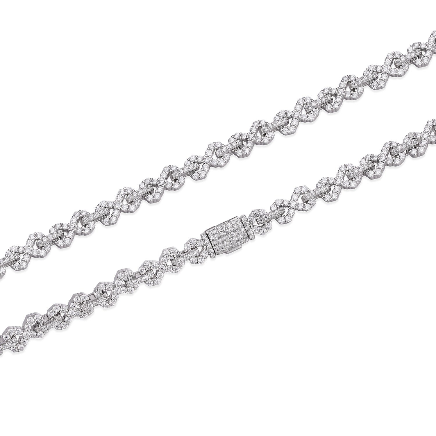 Infinity 6MM Moissanite Iced Out Chain 925 Sterling Silver